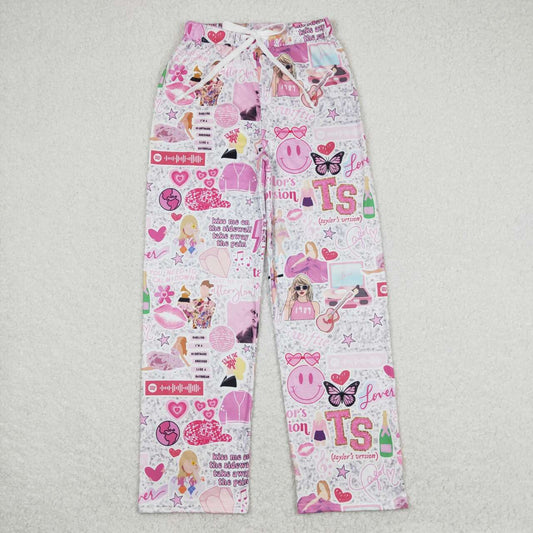 Adult Pink Cartoon Woman'S Pants