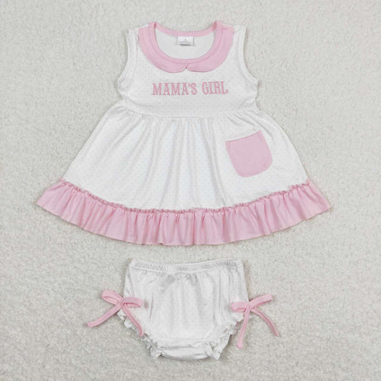 MAMA'S Girls Embroidery bummie outfit