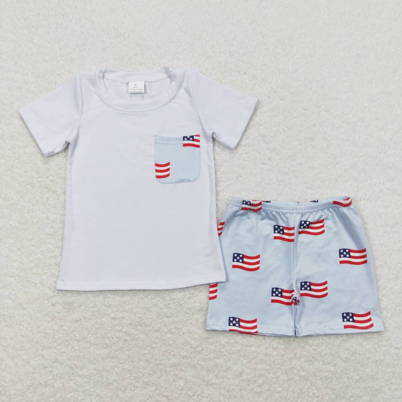 July of 4th flag Print Boy Summer Set