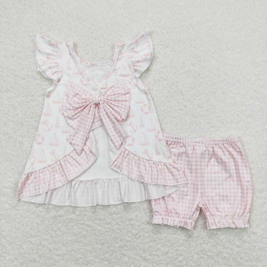 Pink sailing print Girls Set