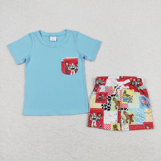 Blue Cartoon Boy Set