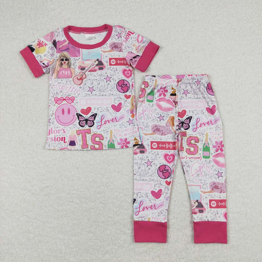 pink cartoon Print Short sleeve pajamas