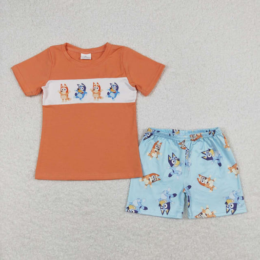 Orange Cartoon dog Boy Set
