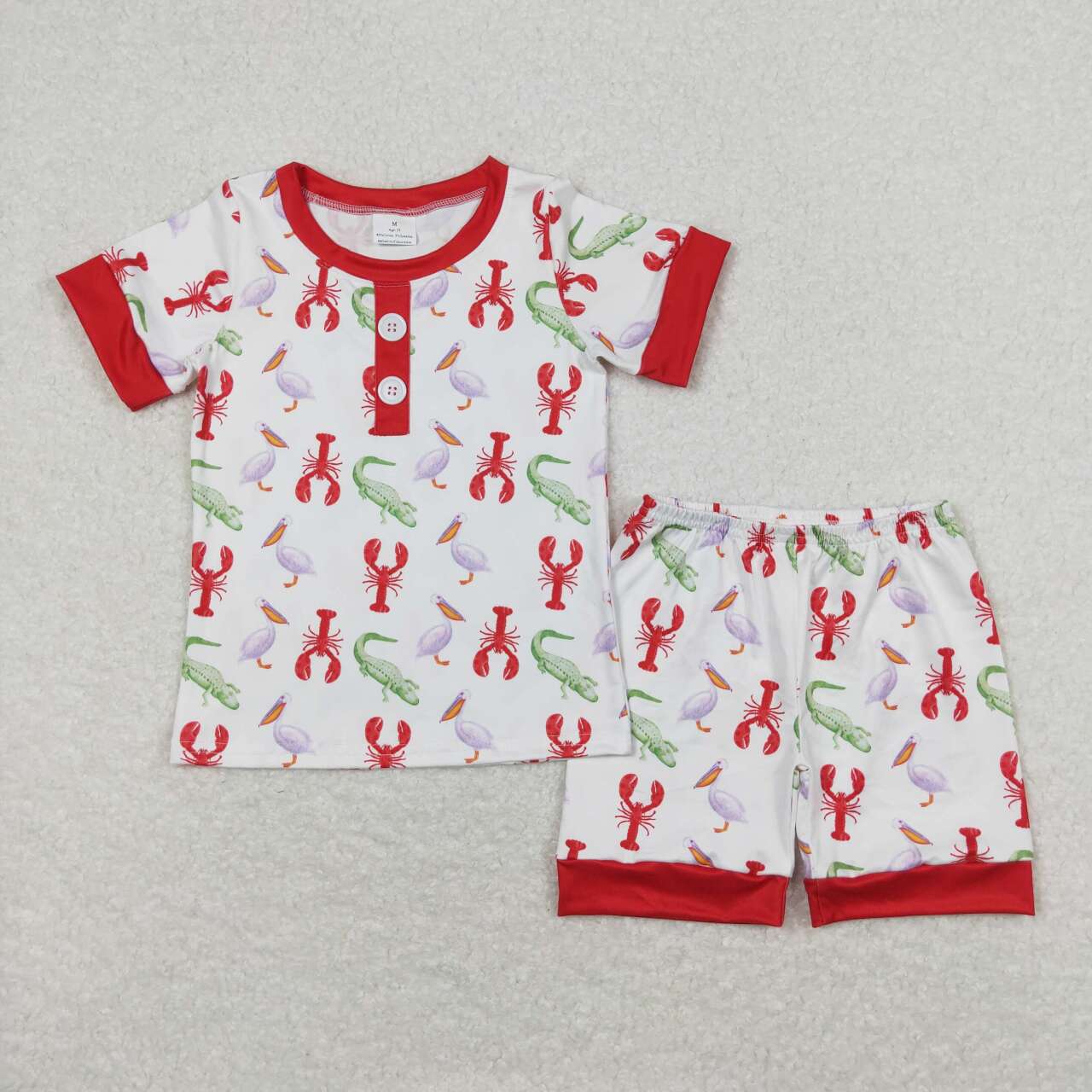 red lobster print Summer Girls Suit