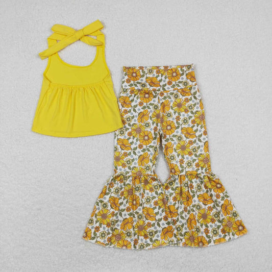 Yellow flower print Girls Set