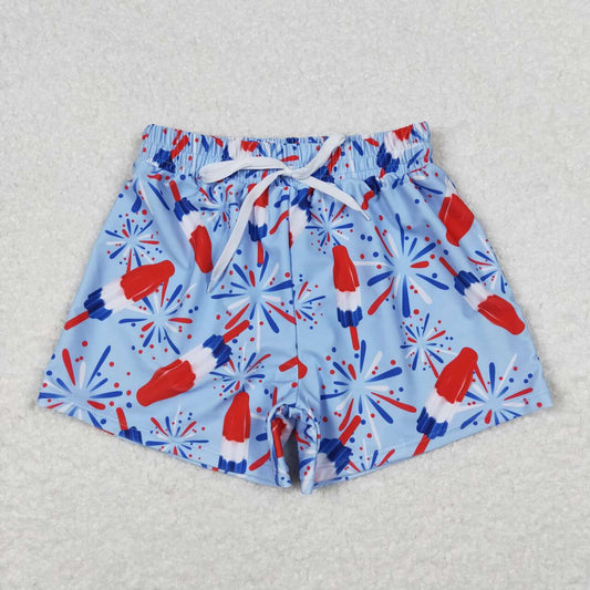 July of 4th blue popsicle Print short swim