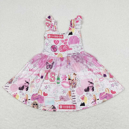 Pink Cartoon Girl Big Skirt