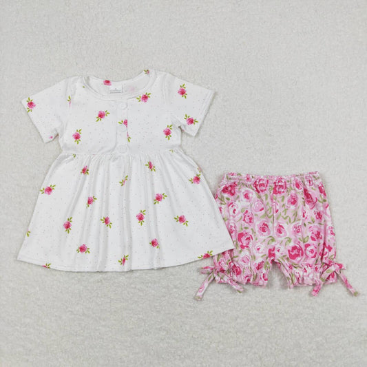 flower print short Girls Set