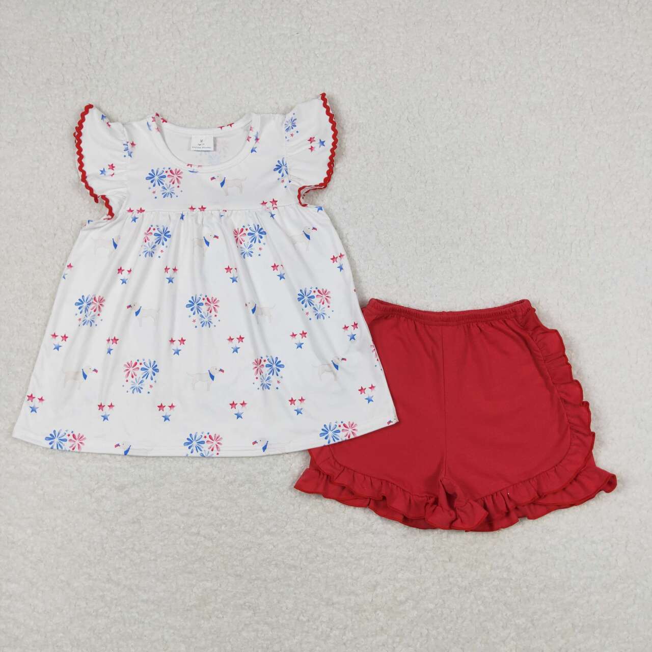 july of 4th fireworks print short Girls Set