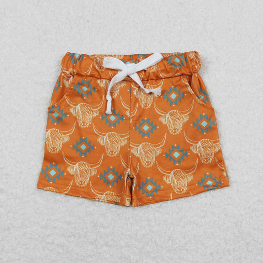 western brown cow print Short