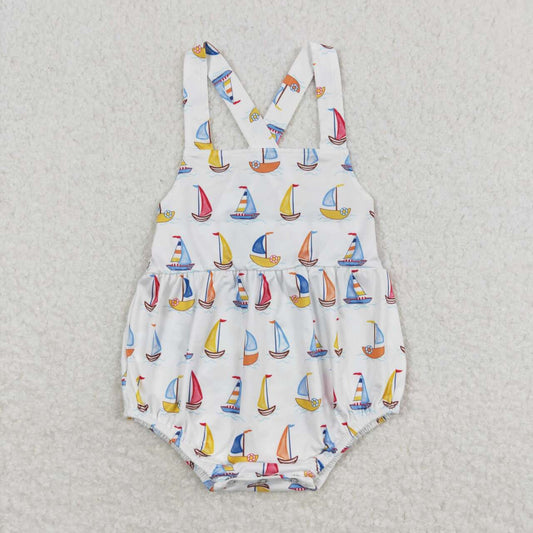 Sailboat Print Baby Romper