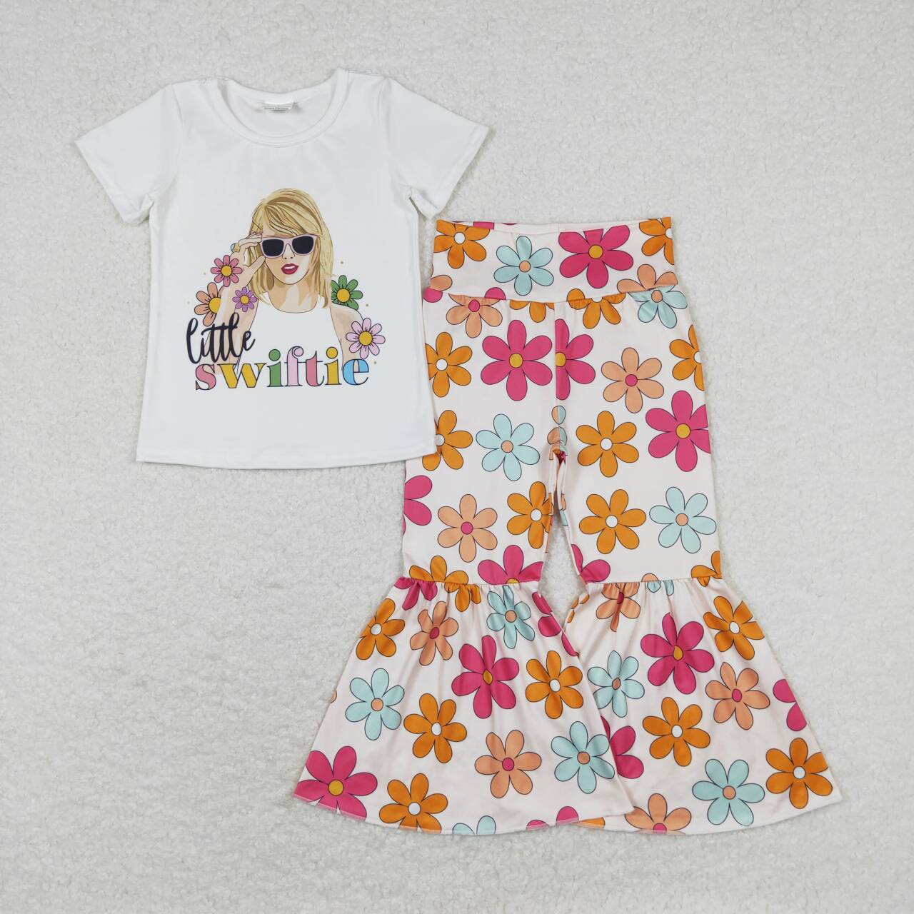 flower Cartoon Print Bell Girls Set