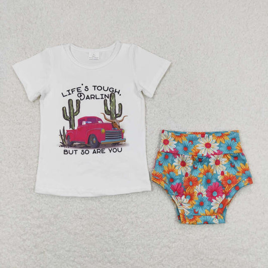 Flower cactus Print Girl‘s bummie outfit