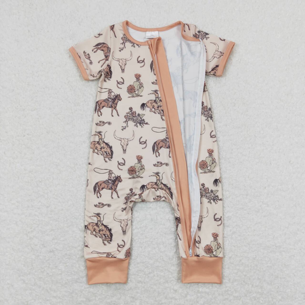 western cowboy with zipper Baby Romper