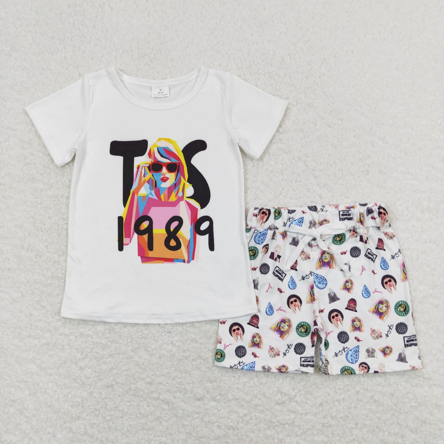 Cartoon Short Sleeve Girls Set