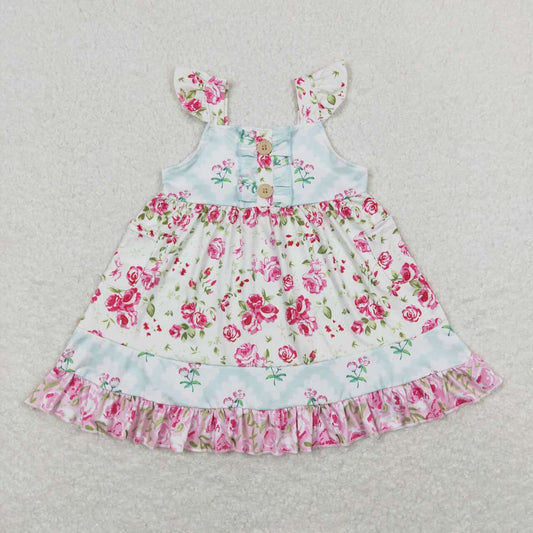 flower sleeveless Girls Dress