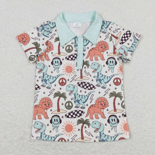 Dinosaur print With Button Boy Shirt