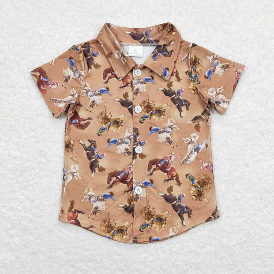 western cowboy With Button Boy Shirt