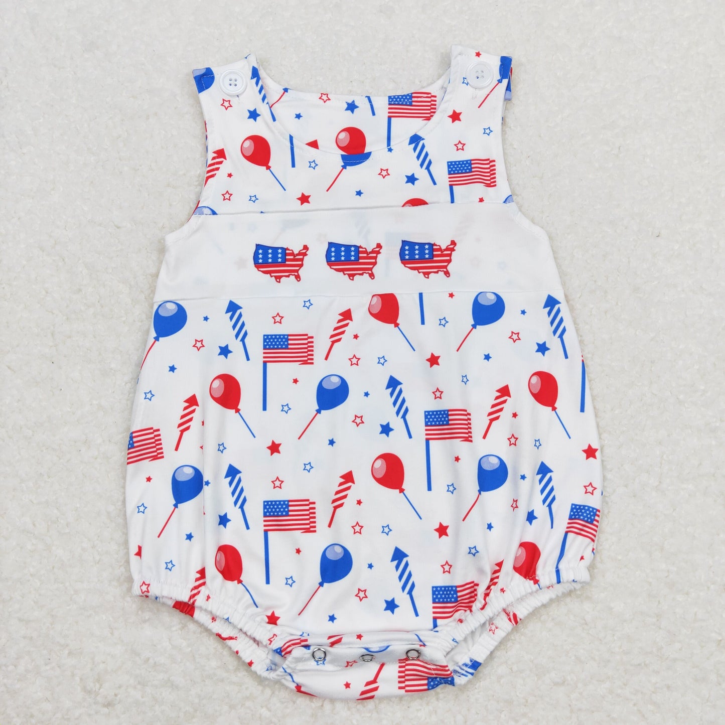 July of 4th flag print Baby Romper