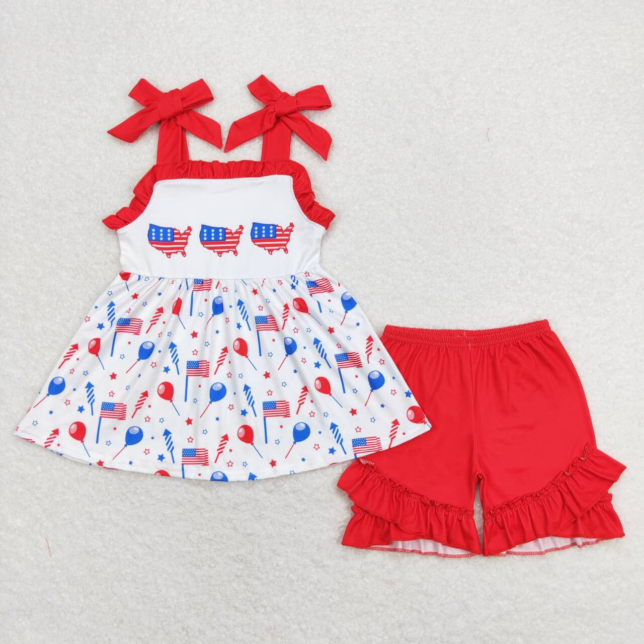 July of 4th flag print Girls set