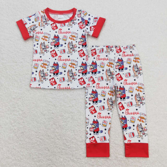 Cartoon Short Sleeve Long Pants Pajamas