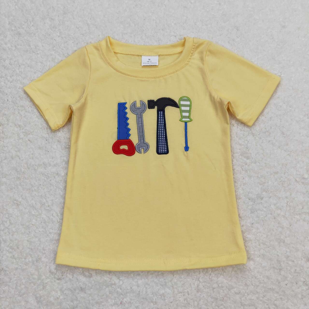 Yellow Embroidery tool Short Shirt