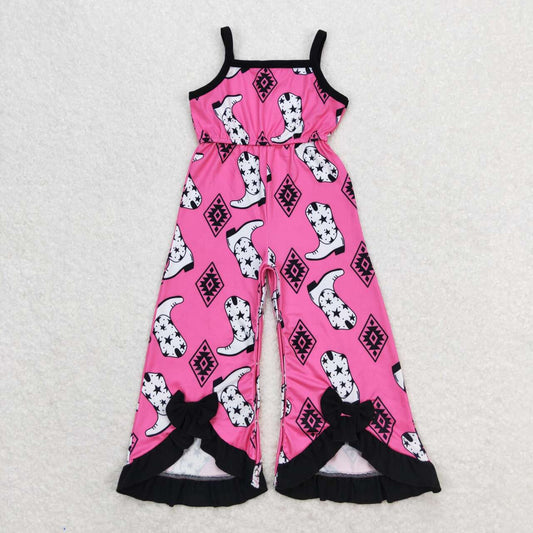 western hot pink boots Sleeveless Jumpsuit