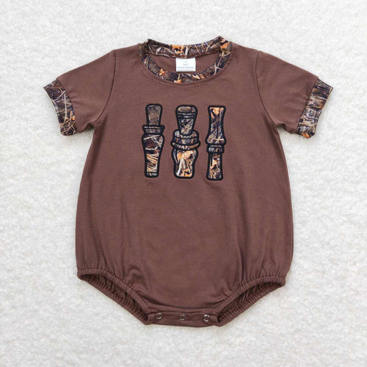 camo embroidery print Baby Romper