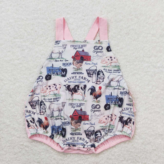 pink chicken farm Baby Romper