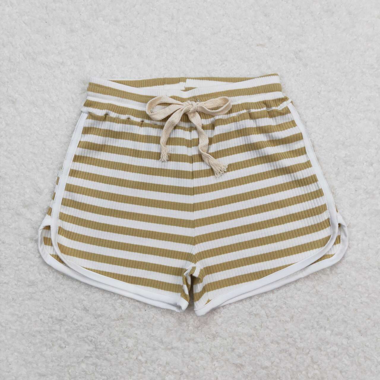 brown gold stripe print Girls Shorts