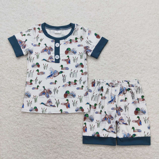 duck print print short sleeve boy set