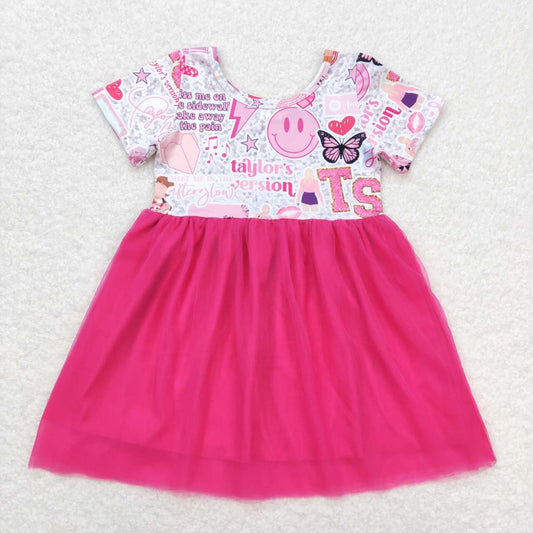 Pink Cartoon Girls Tutu Dress