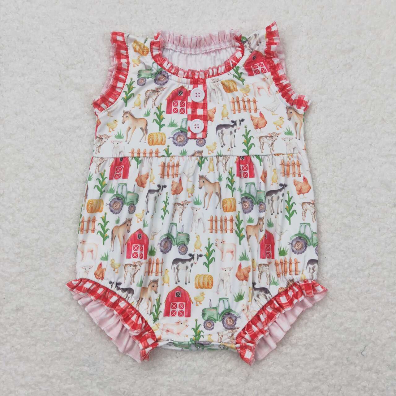 farm print Baby Romper