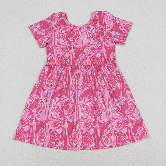 pink flower Short Sleeve Skirt