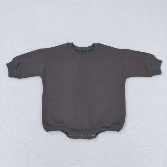 black Grey Sweater Cotton long sleeves romper