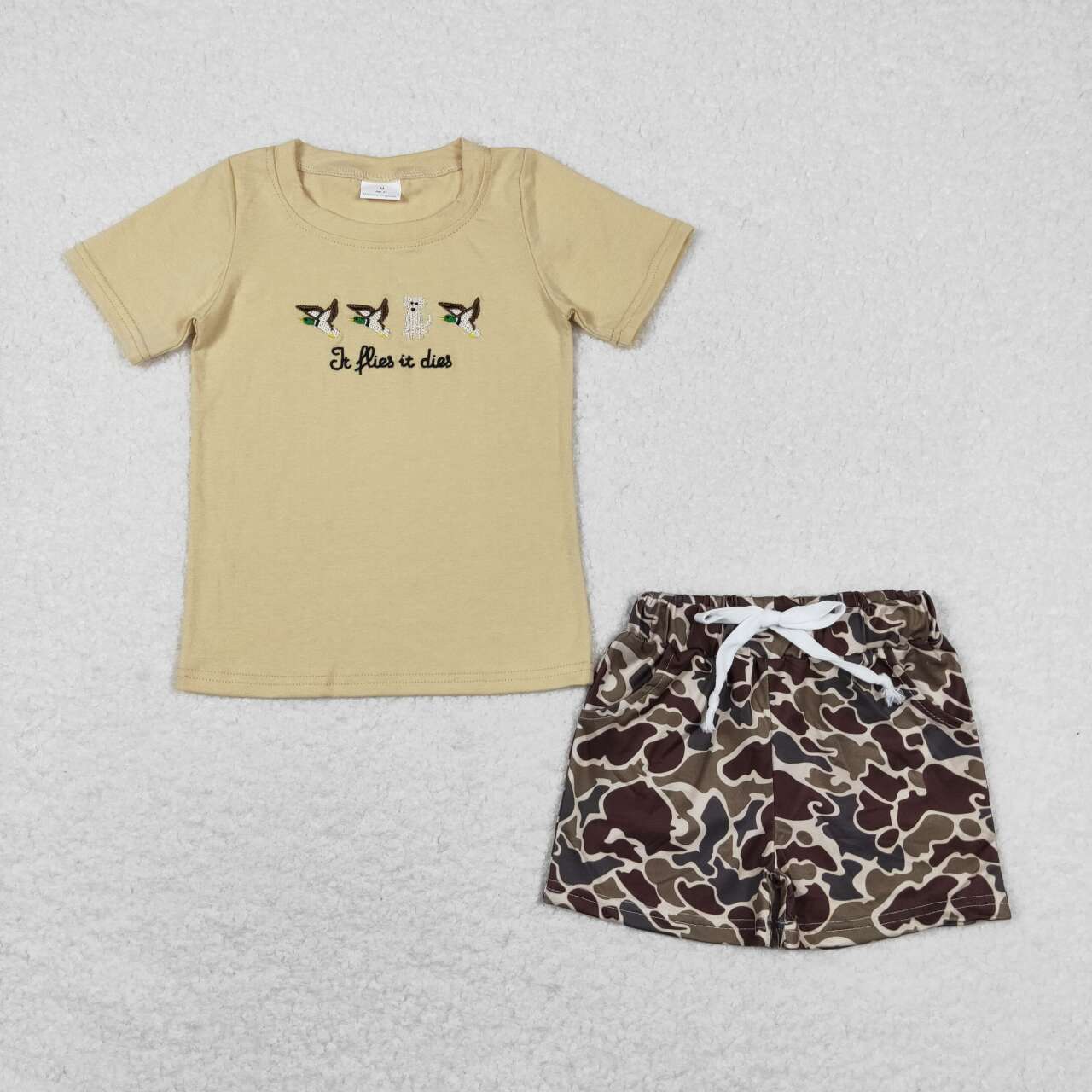 Camo duck print short sleeve boy set