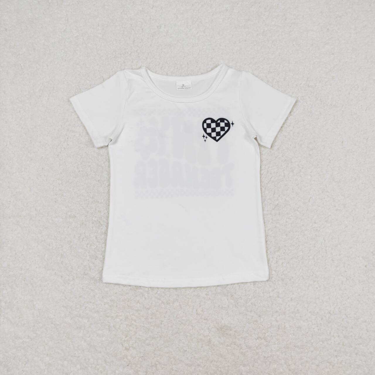 white letter Print Cartoon Cute Shirt