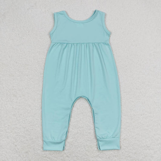 blue sleeveless Baby Romper