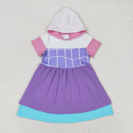 purple Short Sleeve Skirt