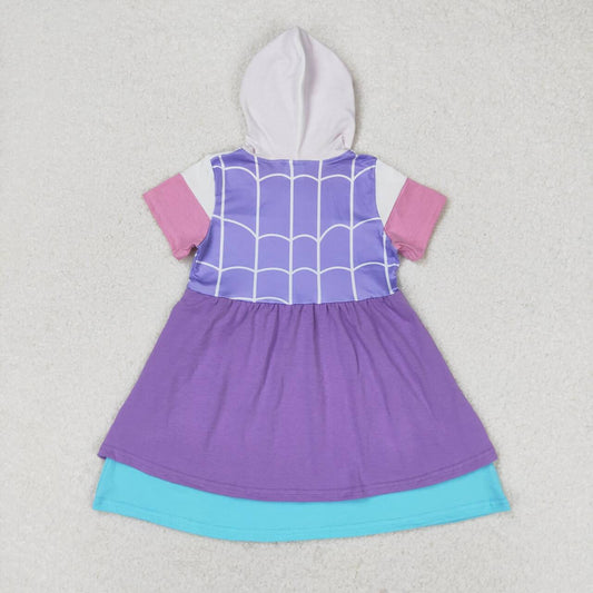 purple Short Sleeve Skirt