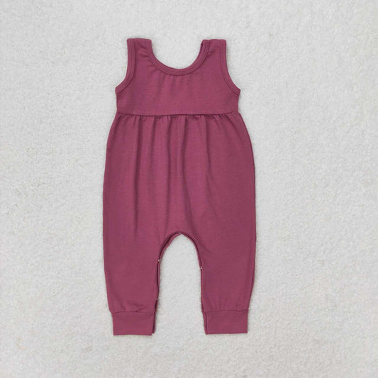 purple sleeveless Baby Romper