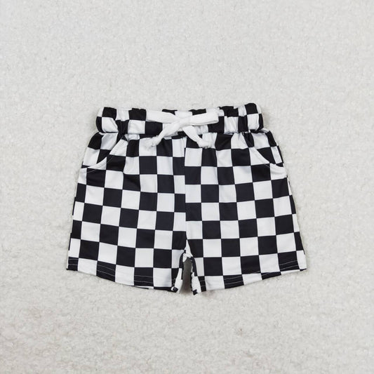 black and white plaid shorts