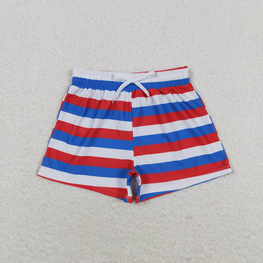 july of 4th striped boys swim trunks