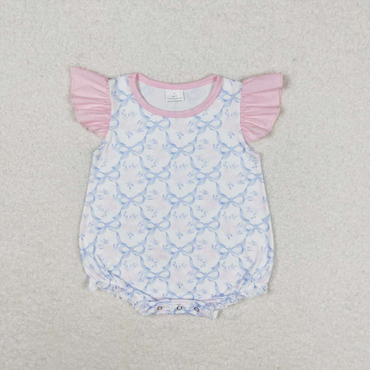 blue flower print Baby Romper