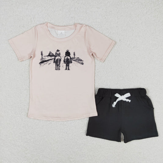 western horse print Boy Summer Set