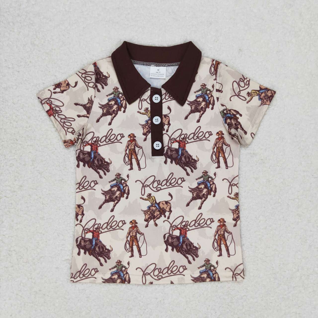 western cowboy horse print With Button Boy Shirt