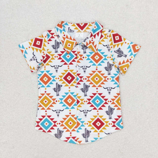 western cactus With Button Boy Shirt