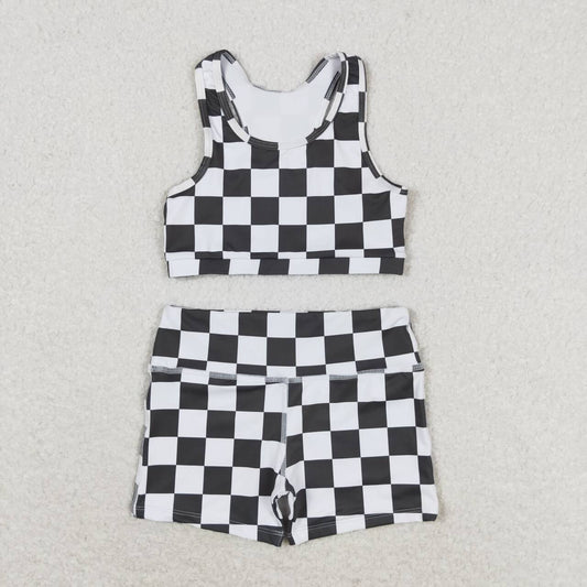black and white plaid swimsuit swim wear beach wear