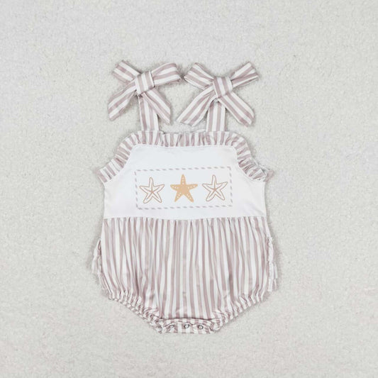 striped starfish print Baby Romper