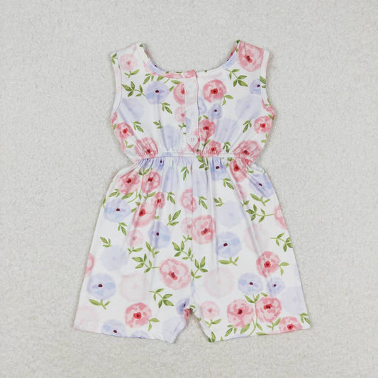 flower sleeveless Girls Jumpsuit